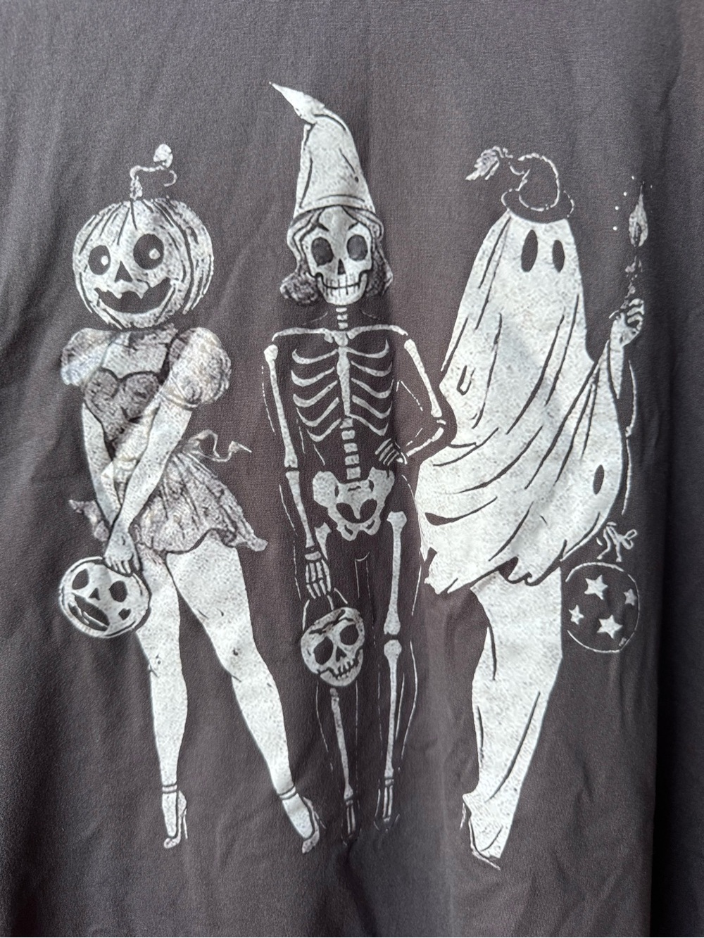 ✨ SHEIN "Spooky Girl Trio" Oversized Halloween Graphic Tee – XL ✨